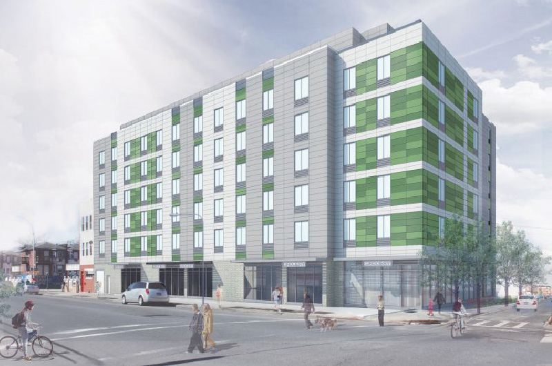 Rendering of affordable housing in Cypress Hills
